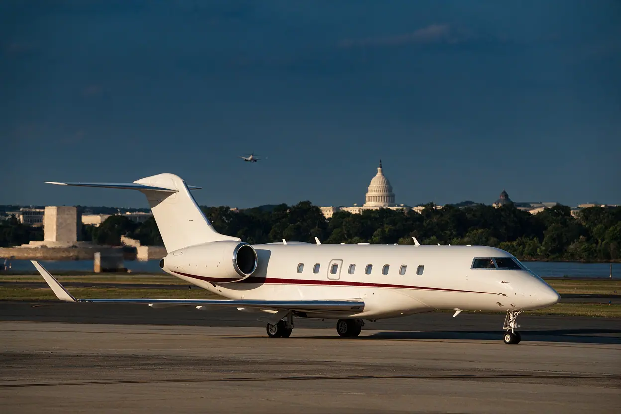 Private jet in Washington, DC